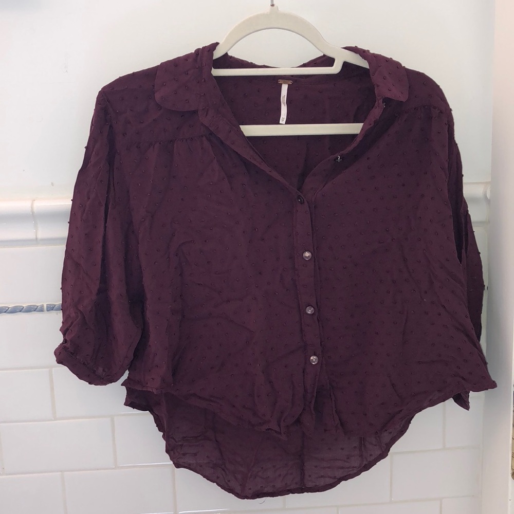 Free People Maroon Blouse